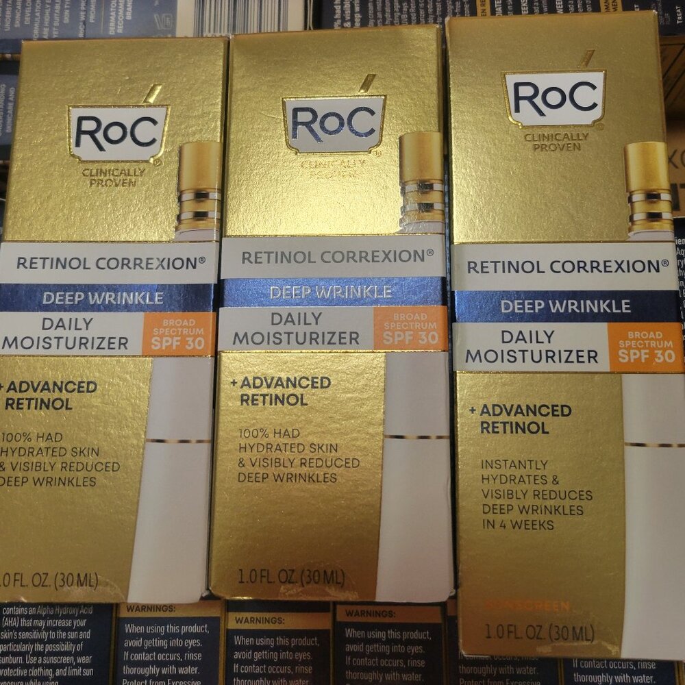 RoC Retinol Correxion Deep Wrinkle Daily Moisturizer spf 30 bundle of 3!